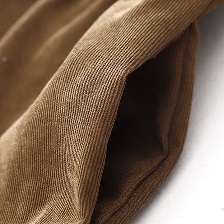 Buddha Stones Button Design Cotton Corduroy Peter Pan Collar Long Sleeve Midi Dress With Pockets - image 6