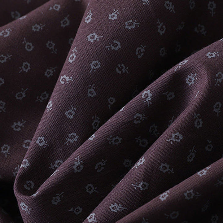 Buddha Stones Printing Floral Accordion Pleats Cotton Linen Long Sleeve Midi Dress With Pockets - image 14