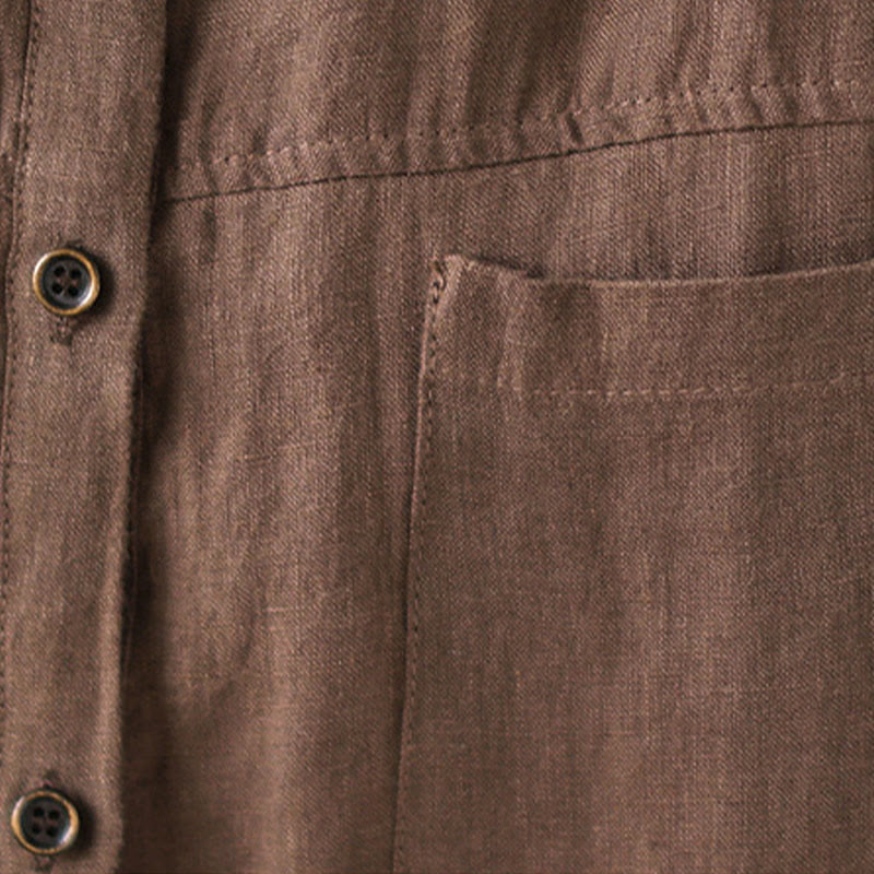 Buddha Stones Casual Plain Women's Cotton Linen Long Sleeve Shirt - image 14