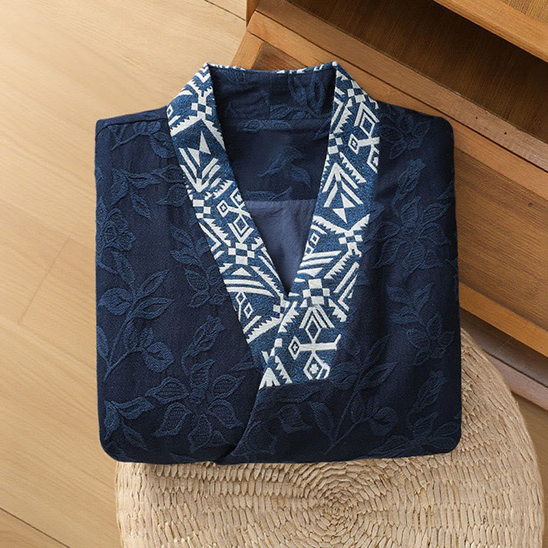 Buddha Stones Casual Jacquard Frog-Button Women's Cotton Linen Shirt - image 4