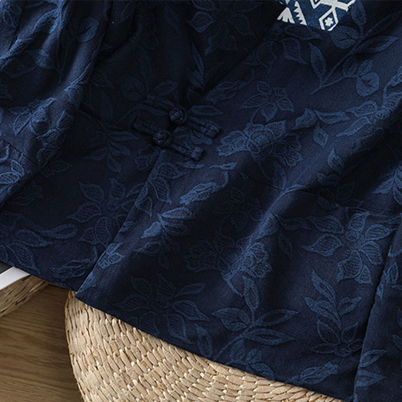 Buddha Stones Casual Jacquard Frog-Button Women's Cotton Linen Shirt - image 9