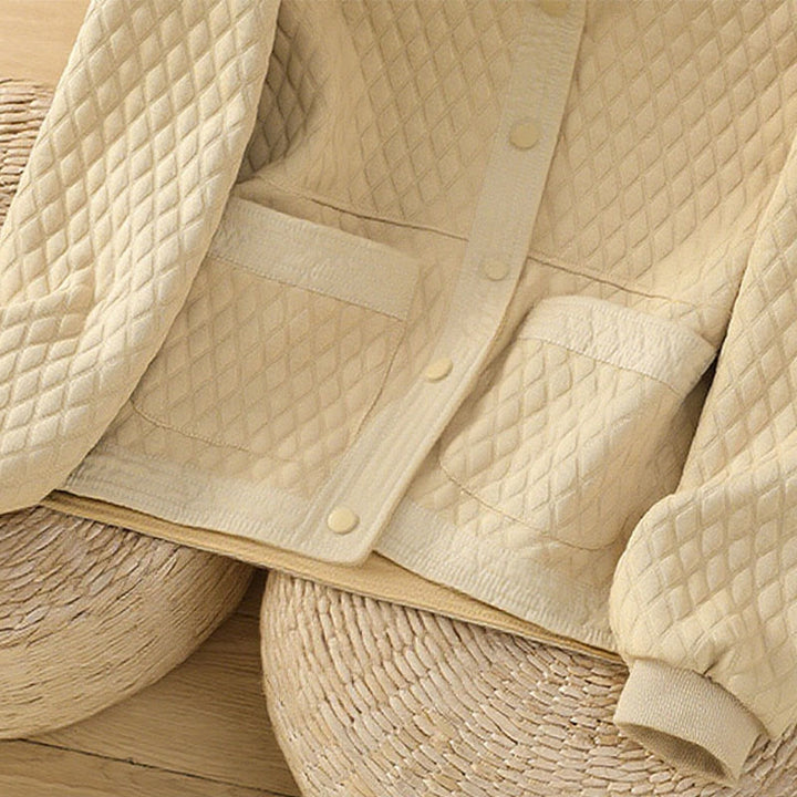 Buddha Stones Retro Plain Women's Cotton Long Sleeve Jacket With Pockets - image 6