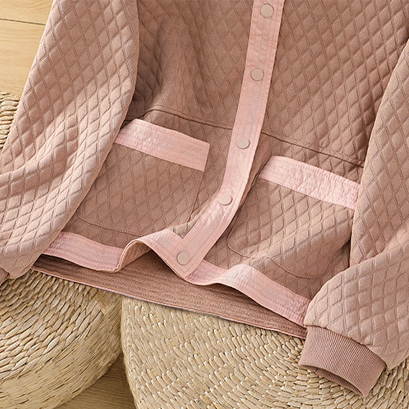 Buddha Stones Retro Plain Women's Cotton Long Sleeve Jacket With Pockets - image 13