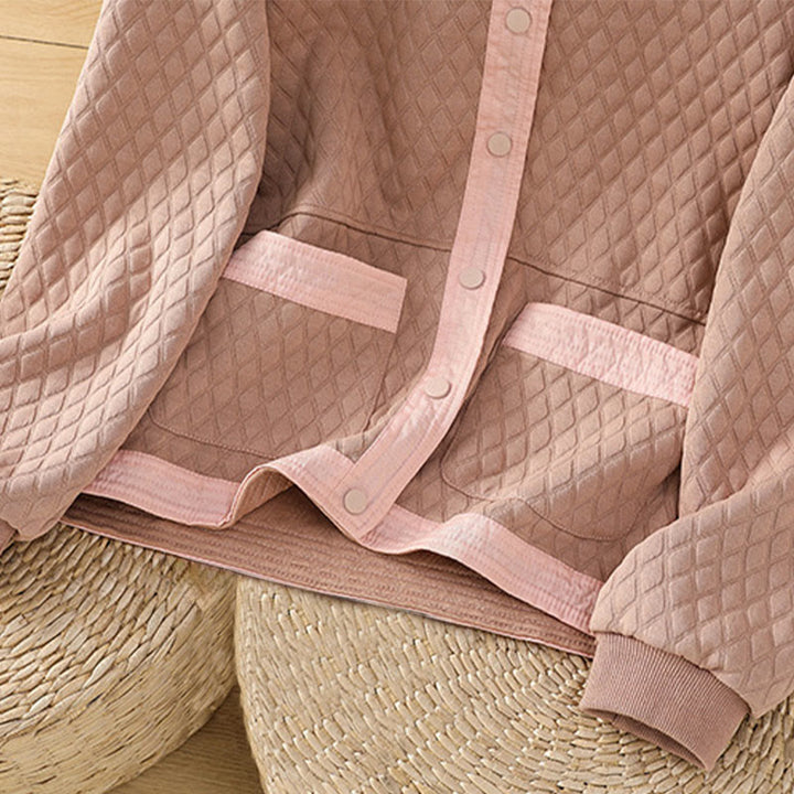 Buddha Stones Retro Plain Women's Cotton Long Sleeve Jacket With Pockets - image 13