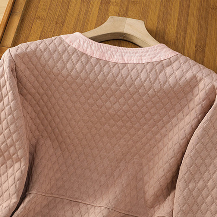 Buddha Stones Retro Plain Women's Cotton Long Sleeve Jacket With Pockets - image 9