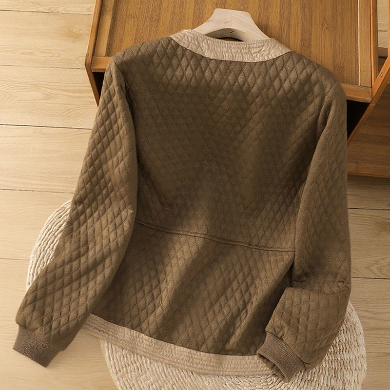 Buddha Stones Retro Plain Women's Cotton Long Sleeve Jacket With Pockets - image 29