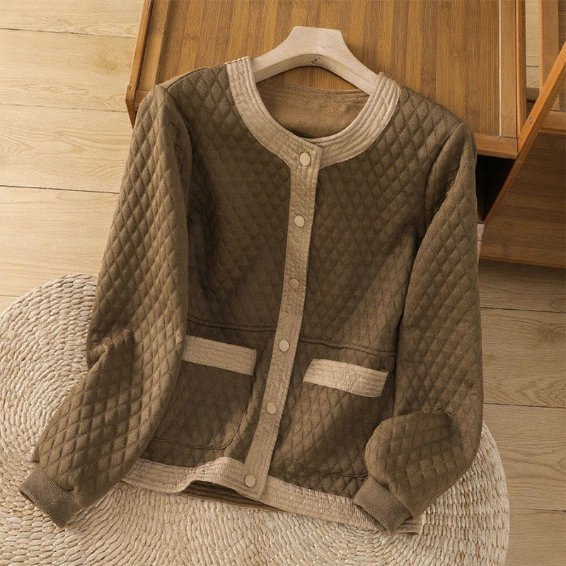 Buddha Stones Retro Plain Women's Cotton Long Sleeve Jacket With Pockets - Peru - US12，UK/AU16，EU44 (3XL) - image 28