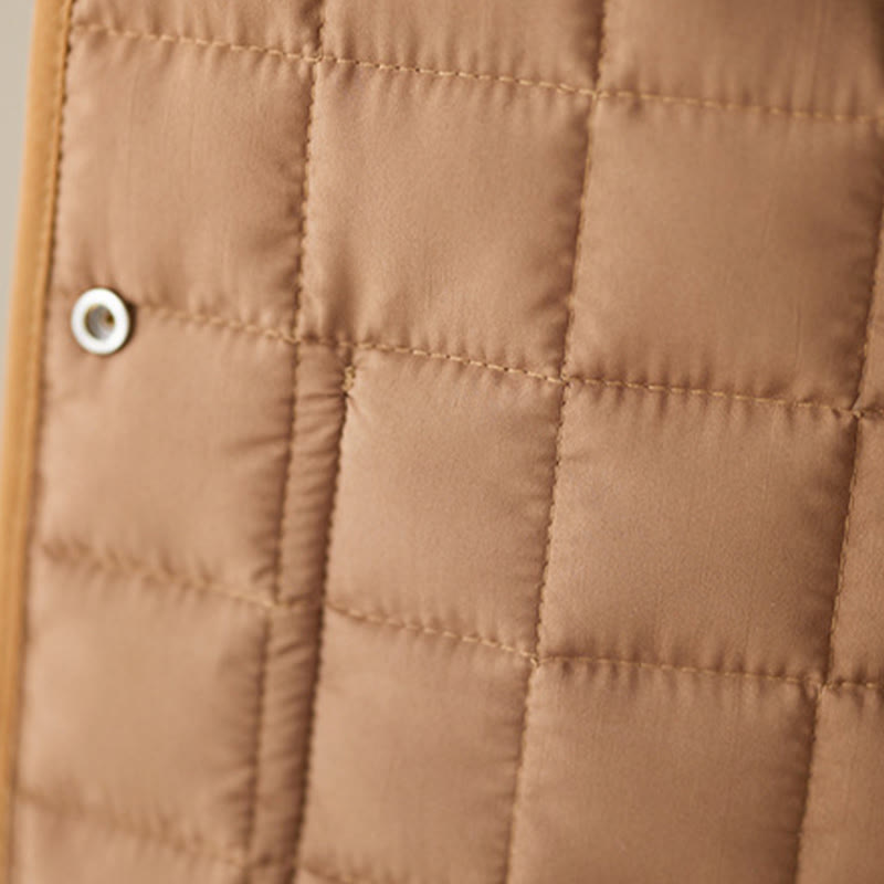 Buddha Stones Retro Plain Women's Thick Cotton Long Sleeve Coat Jacket With Pockets - image 30