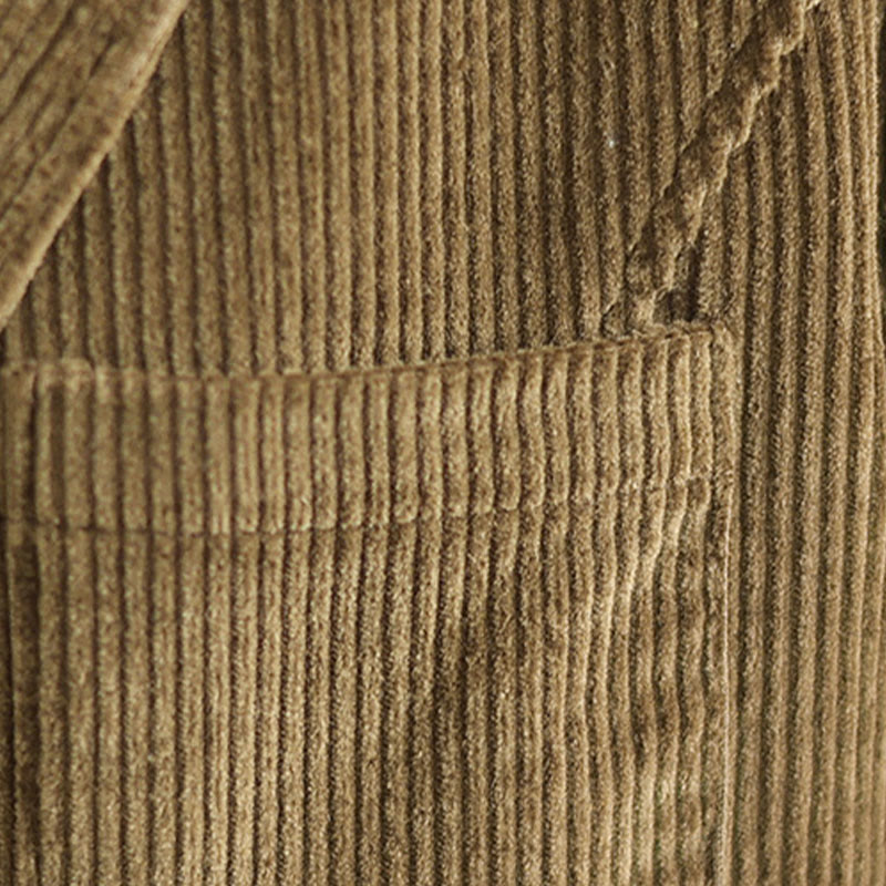 Buddha Stones Retro Plain Women's Long Sleeve Corduroy Jacket With Pockets - image 9