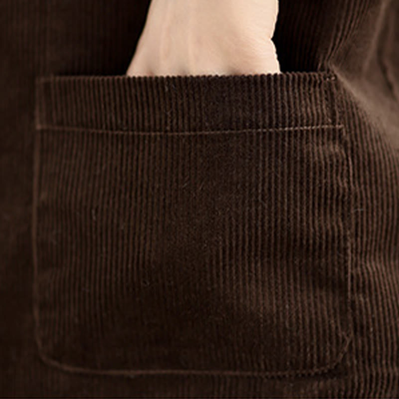 Buddha Stones Corduroy Buttons Women's Sleeveless Cotton Vest Waistcoat With Pockets - image 17