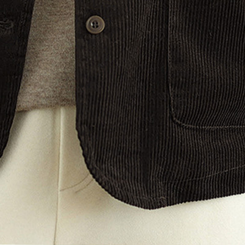 Buddha Stones Corduroy Buttons Women's Sleeveless Cotton Vest Waistcoat With Pockets - image 13