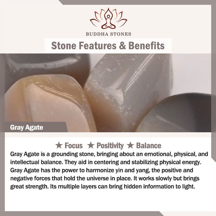 Buddha Stones Natural Agate Stone Shark Wisdom Bracelet - image 3