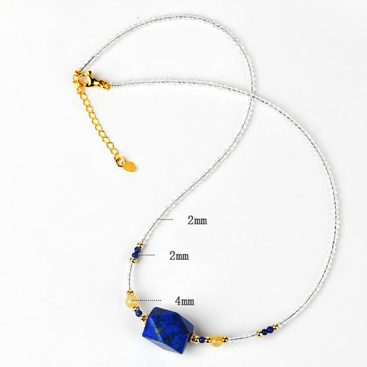 Buddha Stones White Crystal Lazurite Lapis Lazuli Healing Meditation Necklace Pendant - image 6