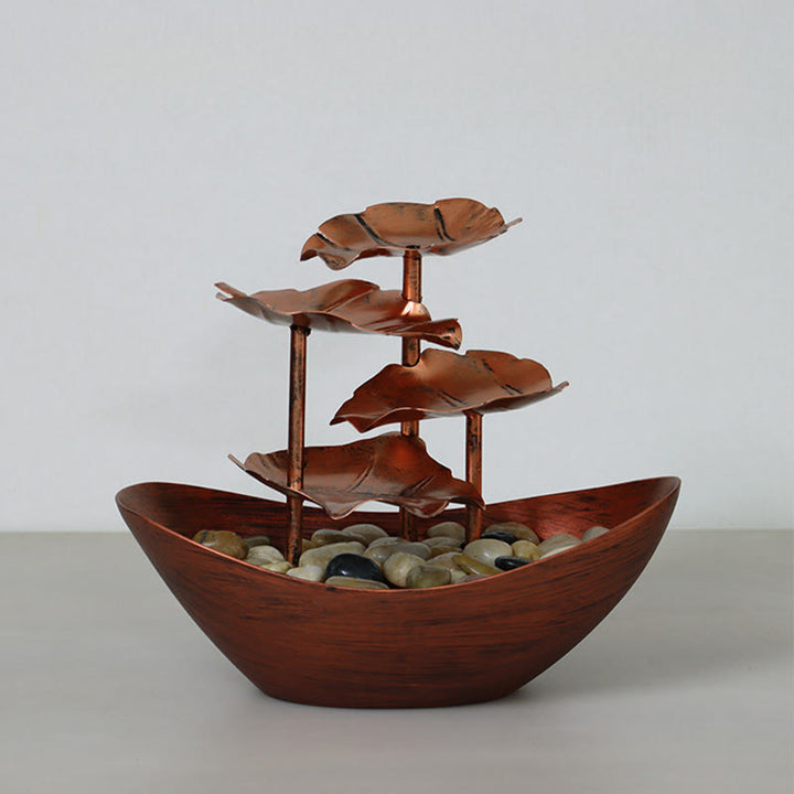 Buddha Stones Lotus Leaf Shaped Waterfall Fountain Tabletop Ornaments With LED Light Home Office Desktop Decoration - image 21