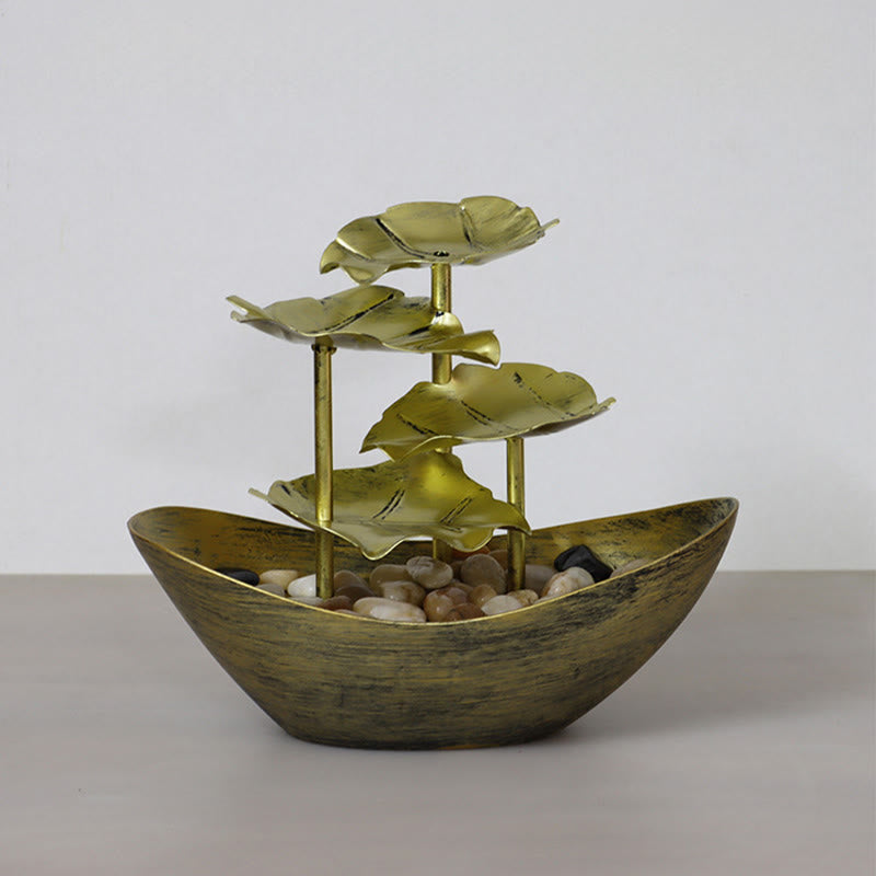 Buddha Stones Lotus Leaf Shaped Waterfall Fountain Tabletop Ornaments With LED Light Home Office Desktop Decoration - image 27