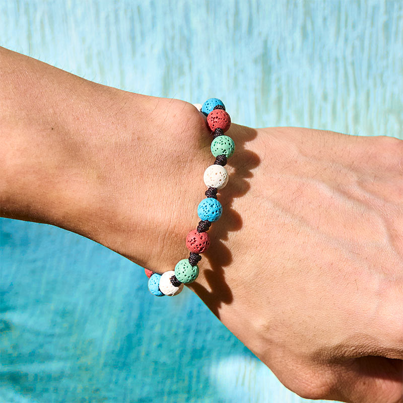 Buddha Stones Colorful Lava Rock Support Bracelet - image 12