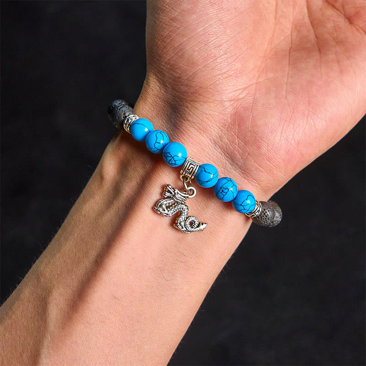 Buddha Stones Black Lava Rock Crystal Beads Animal Pattern Healing Bracelet - image 23