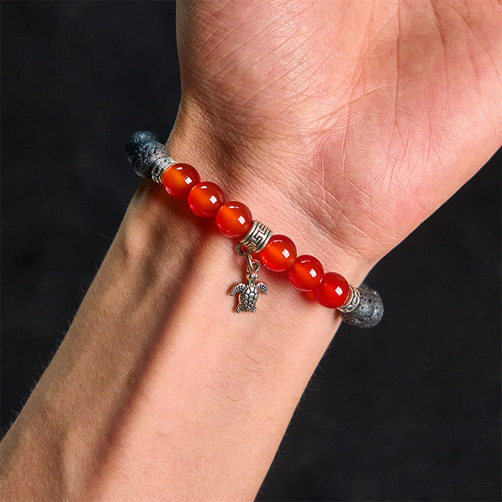 Buddha Stones Black Lava Rock Crystal Beads Animal Pattern Healing Bracelet - image 15