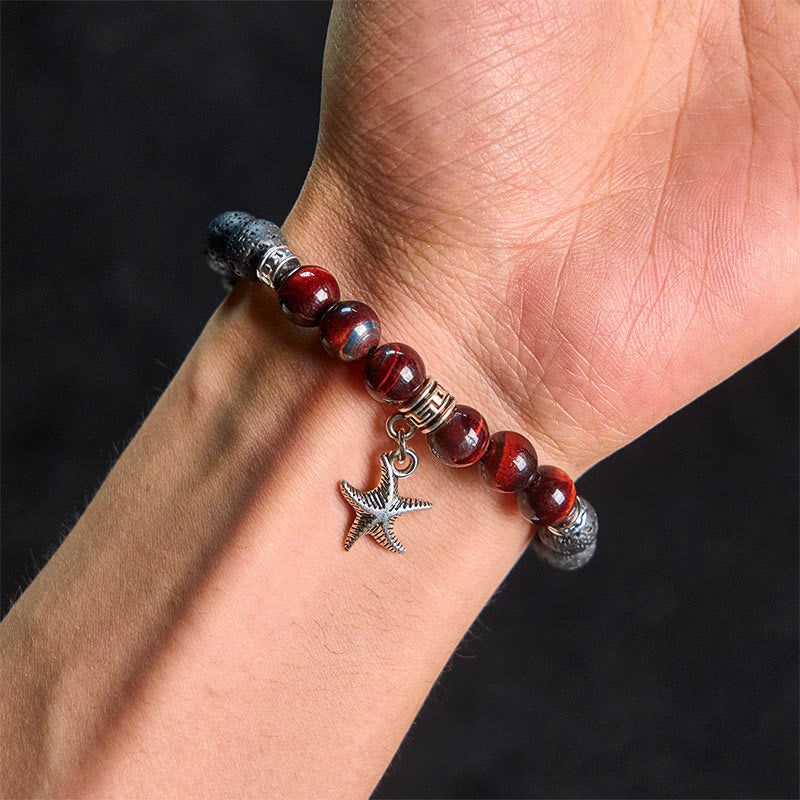 Buddha Stones Black Lava Rock Crystal Beads Animal Pattern Healing Bracelet - image 21