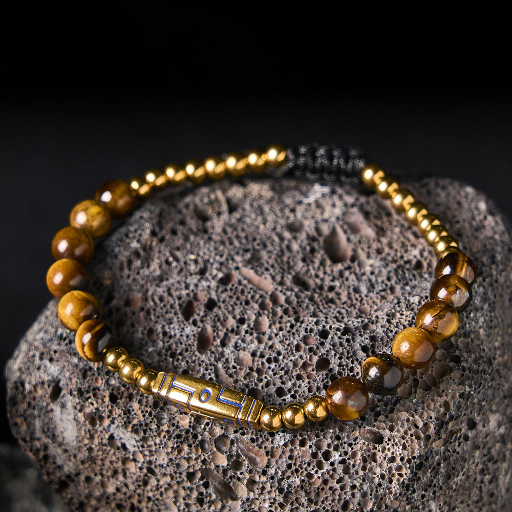 Buddha Stones Cute Bone Pattern Tiger Eye Courage Beads Bracelet - image 2