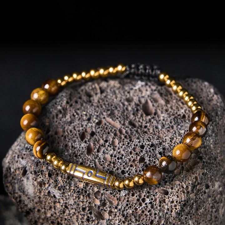 Buddha Stones Cute Bone Pattern Tiger Eye Courage Beads Bracelet - image 2