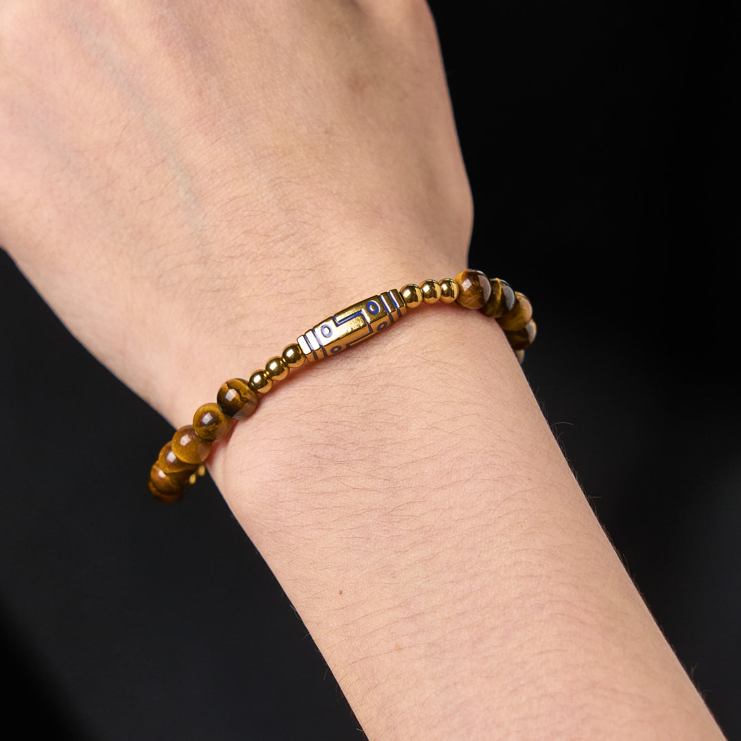 Buddha Stones Cute Bone Pattern Tiger Eye Courage Beads Bracelet - image 3