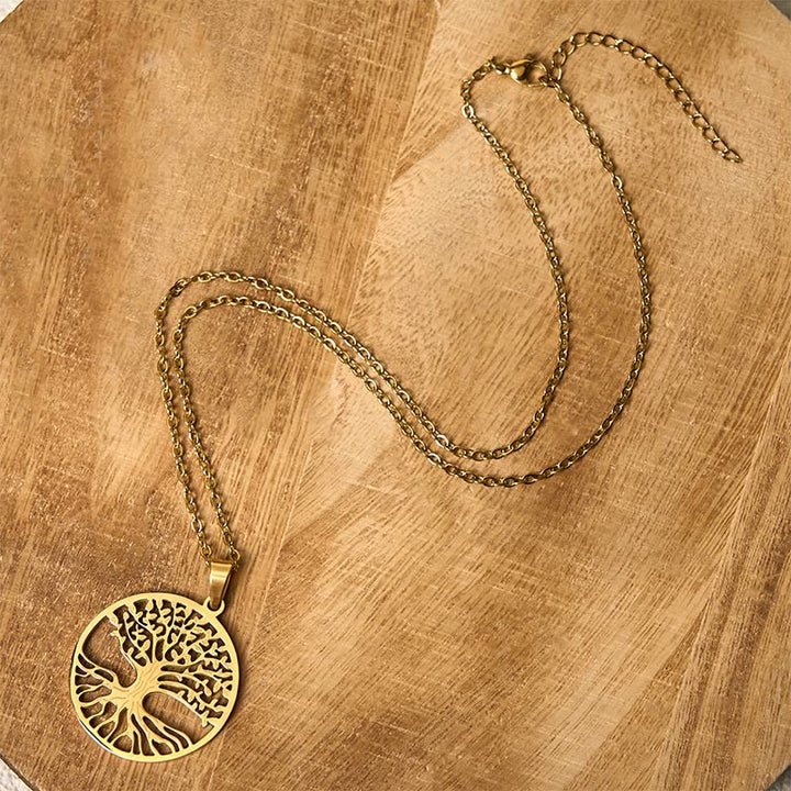 Buddha Stones The Tree Of Life Titanium Steel Enlightenment Necklace Pendant - image 3