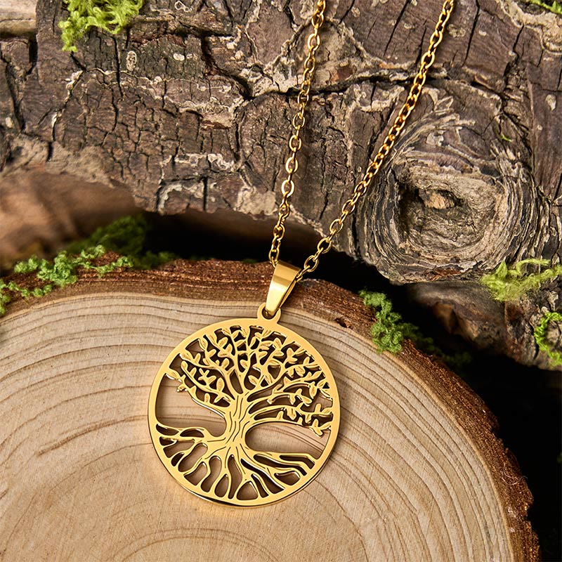 Buddha Stones The Tree Of Life Titanium Steel Enlightenment Necklace Pendant - image 2