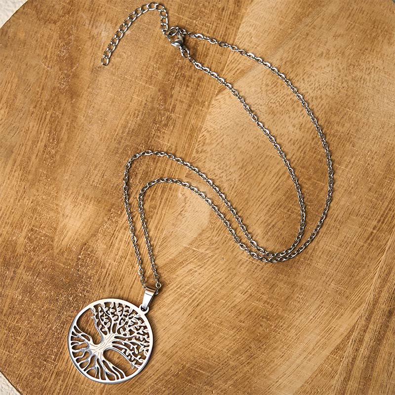 Buddha Stones The Tree Of Life Titanium Steel Enlightenment Necklace Pendant - image 9