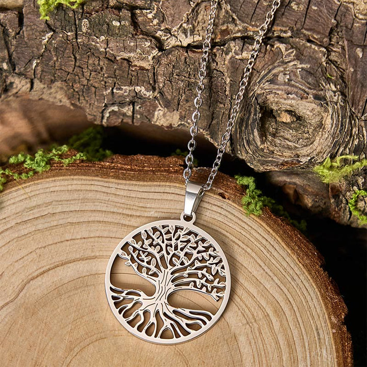 Buddha Stones The Tree Of Life Titanium Steel Enlightenment Necklace Pendant - image 8