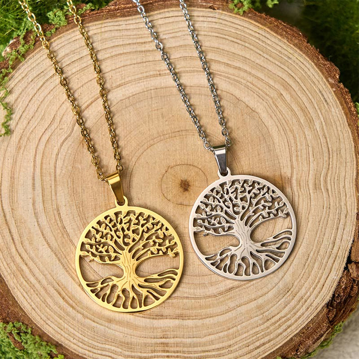 Buddha Stones The Tree Of Life Titanium Steel Enlightenment Necklace Pendant - image 11