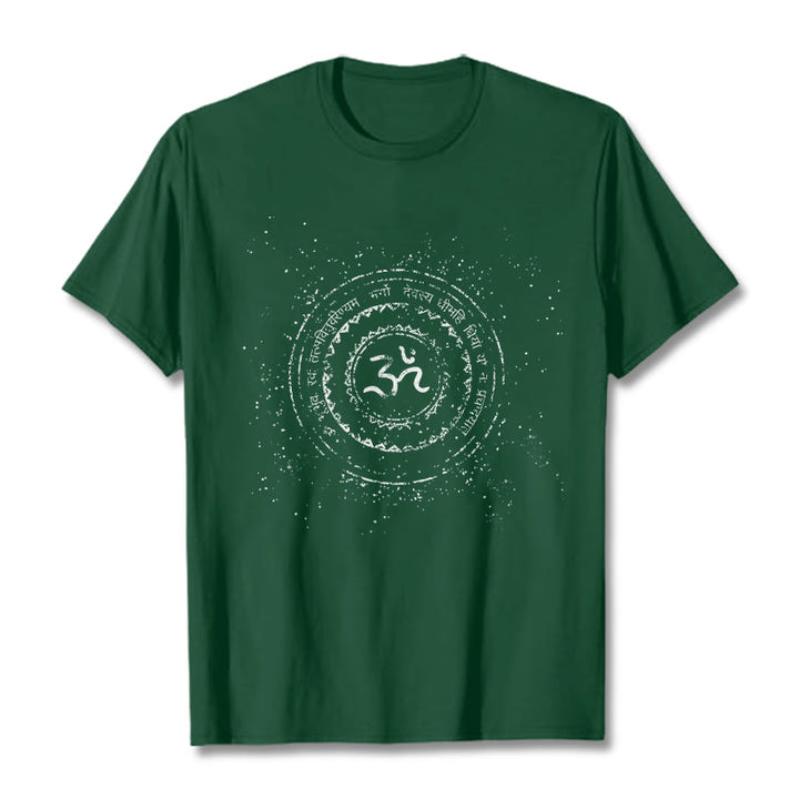 Buddha Stones Mandala Om Symbol Mantra Pattern Tee Cotton T-shirt - ForestGreen - 2XL - image 11
