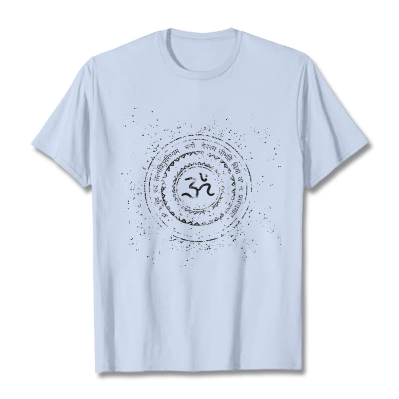 Buddha Stones Mandala Om Symbol Mantra Pattern Tee Cotton T-shirt - LightCyan - 2XL - image 18