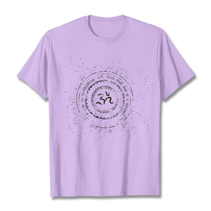 Buddha Stones Mandala Om Symbol Mantra Pattern Tee Cotton T-shirt - Plum - 2XL - image 16