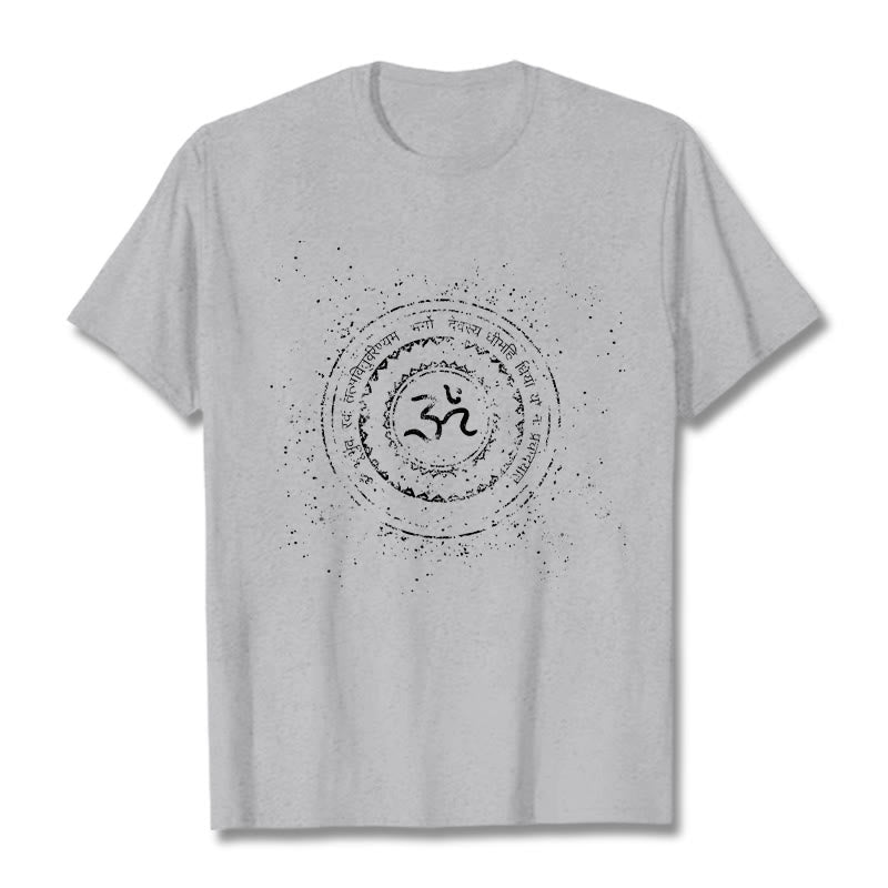 Buddha Stones Mandala Om Symbol Mantra Pattern Tee Cotton T-shirt - LightGrey - 2XL - image 19