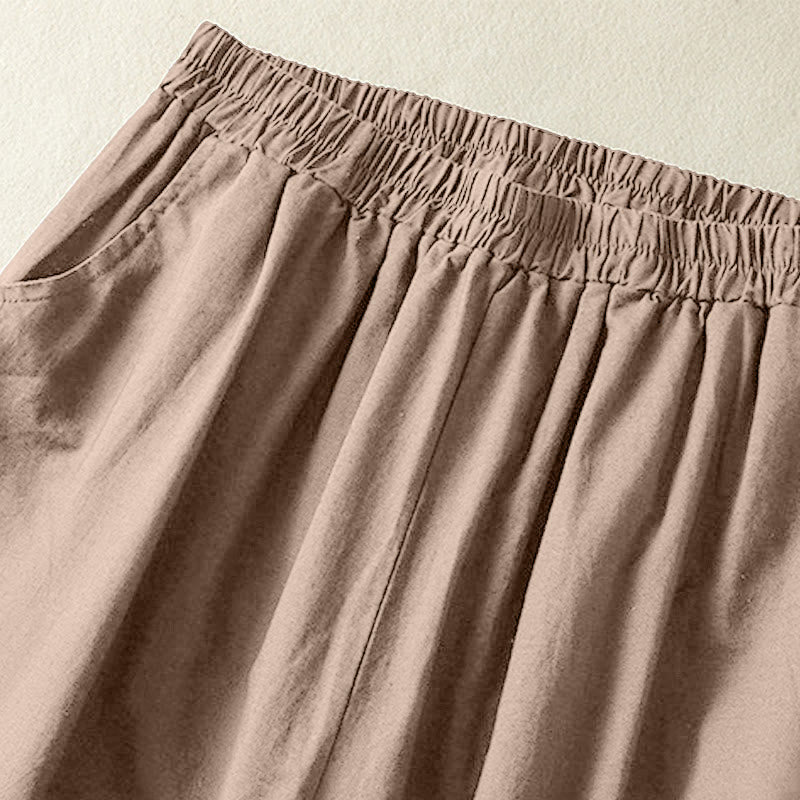 Buddha Stones Vintage Summer Casual Embroidery Paisley Pattern Women's  Cotton Linen Harem Pants With Pockets - image 5