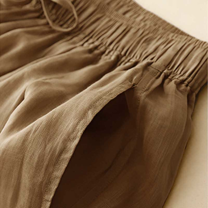 Buddha Stones Casual Loose Double Layer 7-8 Length Cropped Pants Women's Pants With Pockets - image 2