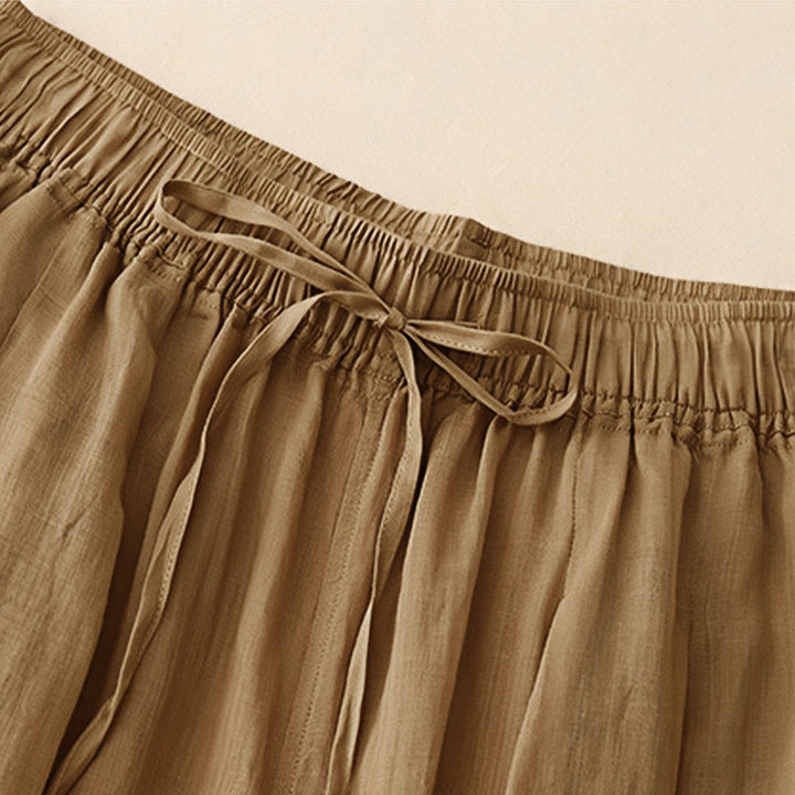 Buddha Stones Casual Loose Double Layer 7-8 Length Cropped Pants Women's Pants With Pockets - image 4