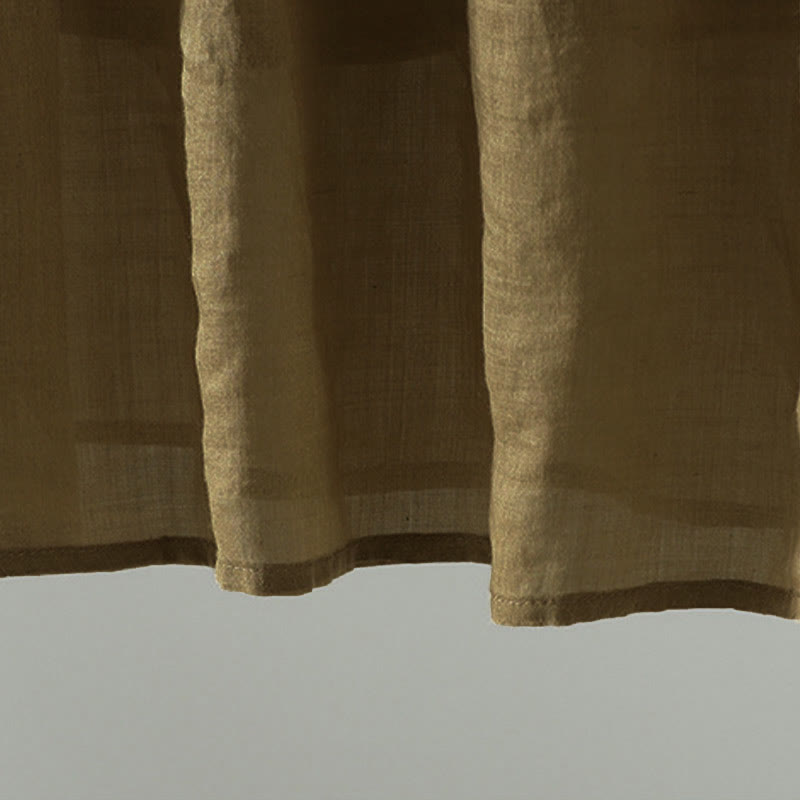 Buddha Stones Summer Retro Pure Color Tassel Design Women's Skirt With Pockets - image 1