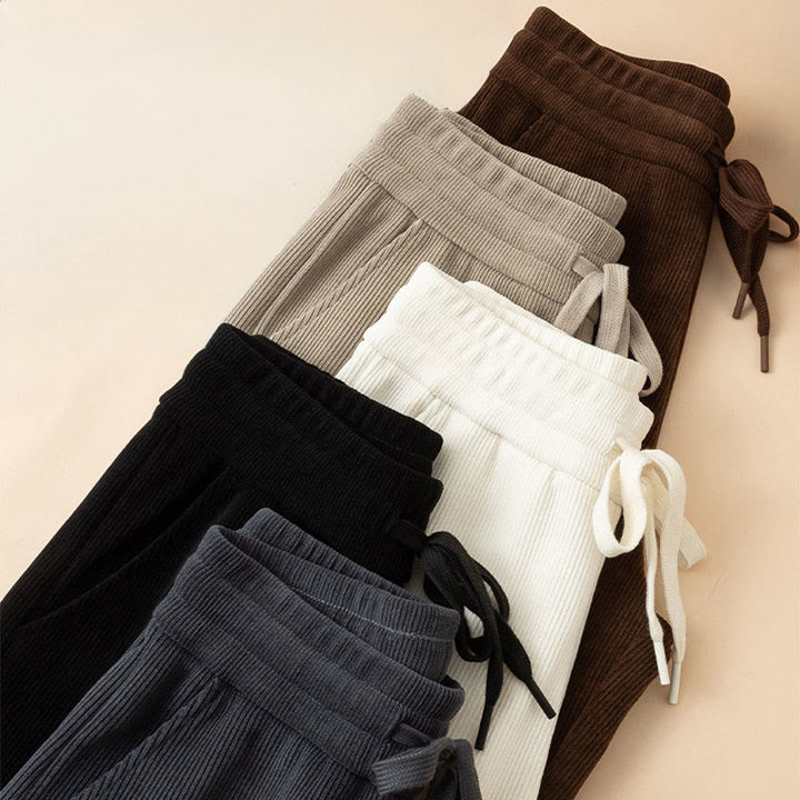 Buddha Stones Women's Fall Pure Color Wide Leg Cotton Pants With Pockets - image 19