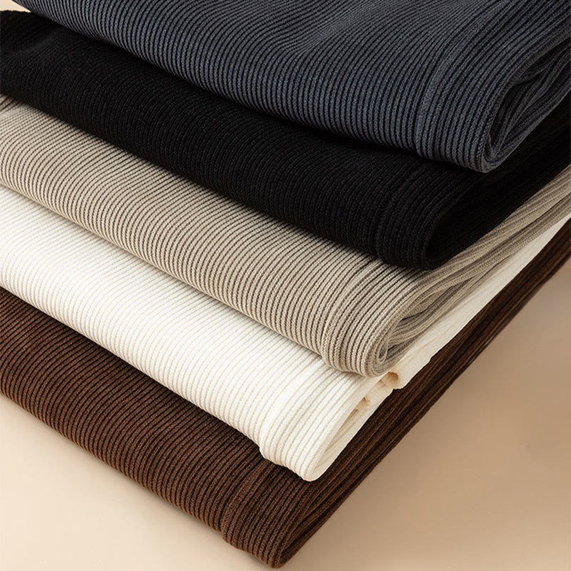 Buddha Stones Women's Fall Pure Color Wide Leg Cotton Pants With Pockets - image 23