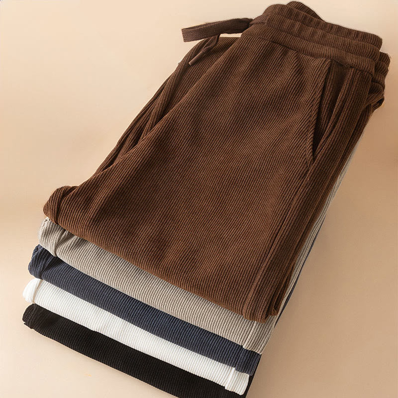 Buddha Stones Women's Fall Pure Color Wide Leg Cotton Pants With Pockets - image 20