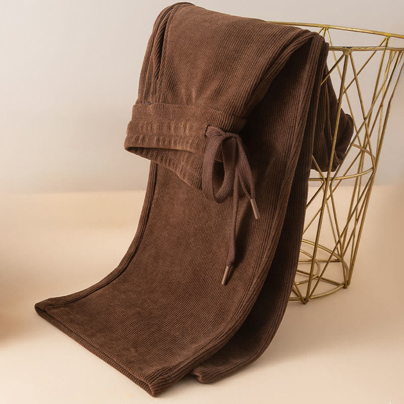 Buddha Stones Women's Fall Pure Color Wide Leg Cotton Pants With Pockets - image 5