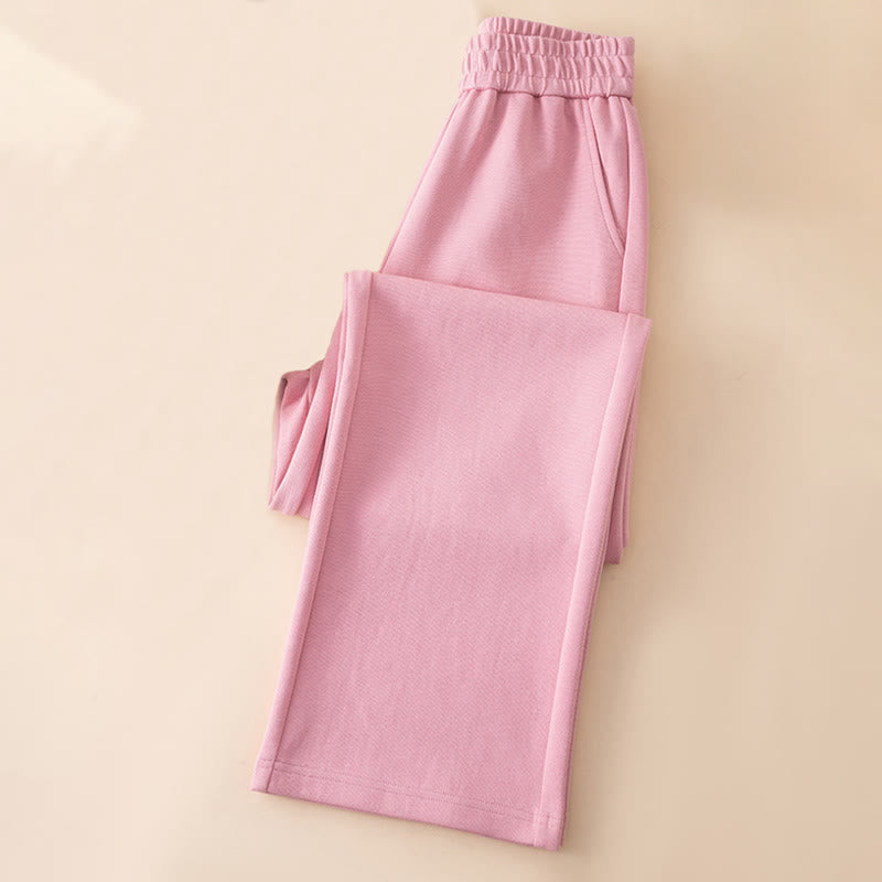 Buddha Stones Women's Plain High Waist Design Wide Leg Cotton Pants With Pockets - image 15