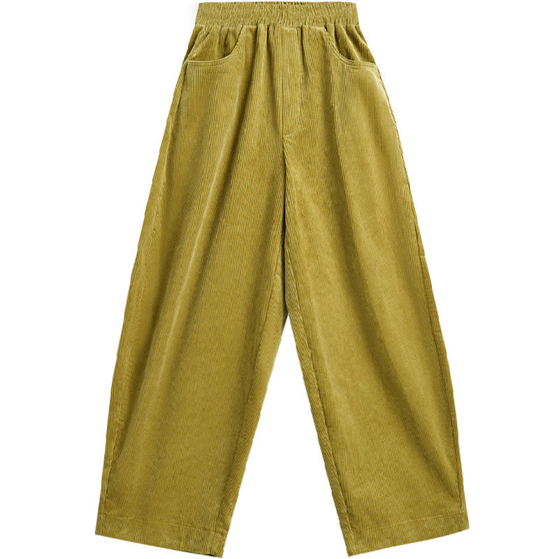 Buddha Stones Women's Fall Plain Ankle-Length Simple Design Corduroy Cotton Pants With Pockets - image 18