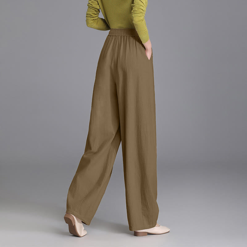 Buddha Stones Women's Casual Vintage Plain Drawstring Carrot Design Cotton Linen Pants With Pockets - DarkGoldenrod - US6，UK/AU10，EU38 (L) - image 13