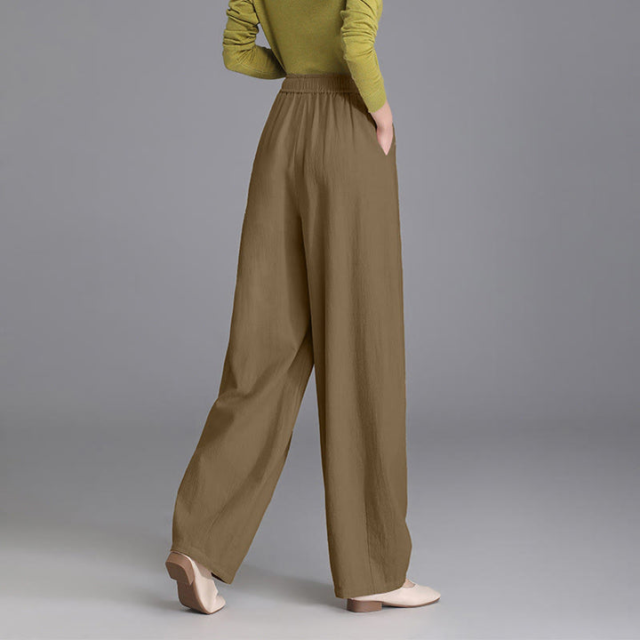 Buddha Stones Women's Casual Vintage Plain Drawstring Carrot Design Cotton Linen Pants With Pockets - DarkGoldenrod - US6，UK/AU10，EU38 (L) - image 13