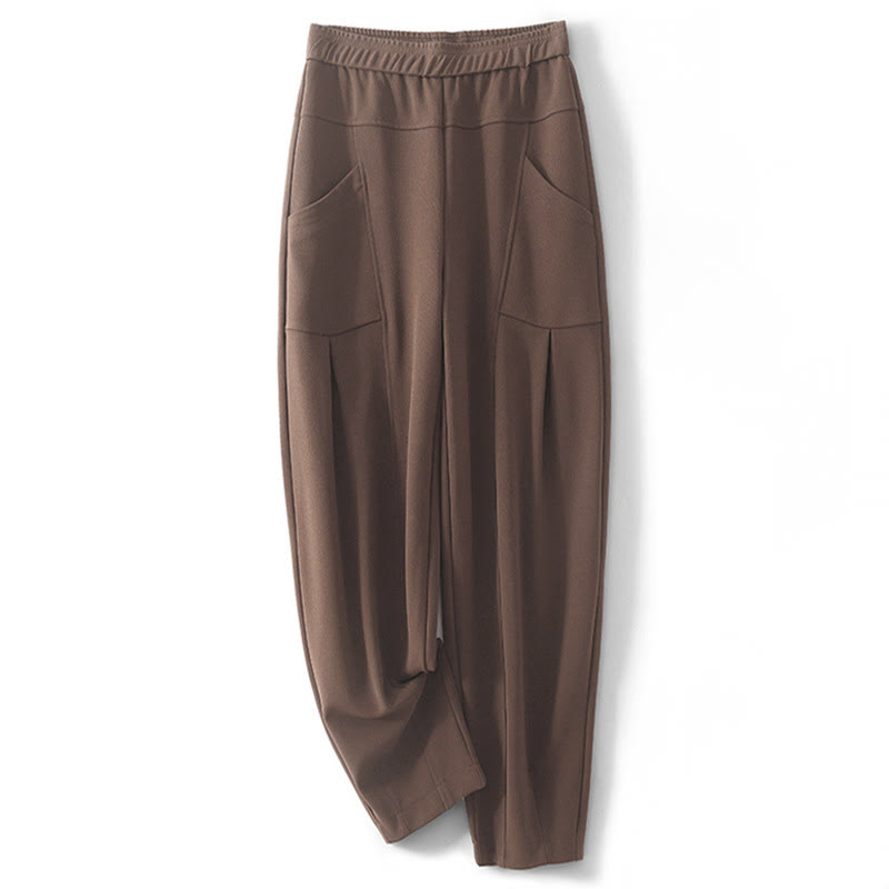 Buddha Stones Women's Casual Vintage Patchwork High Waist Design Thermal Pants With Pockets - Sienna - US8-10，UK/AU12-14，EU40-42 (2XL) - image 0