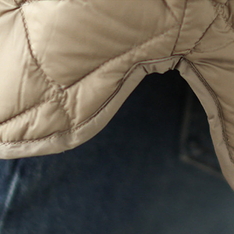 Buddha Stones Women's Fall Long Sleeve Diamond Quilted Design Cotton Thermal Jacket With Pockets - image 6