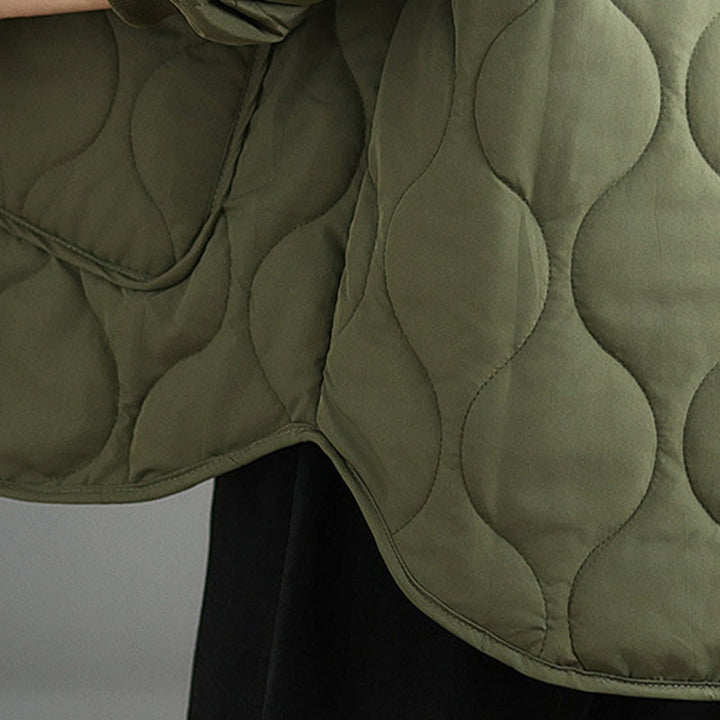 Buddha Stones Women's Plain Zipper Design Cotton Long Sleeve Jacket With Pockets - image 9